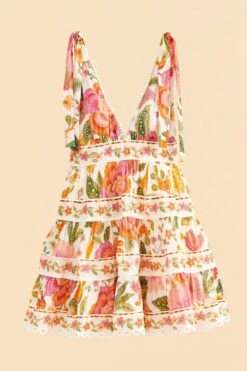Farm Rio Off-White Macaw Bloom Mini Dress -Farm Rio Fashion Store 309266 06