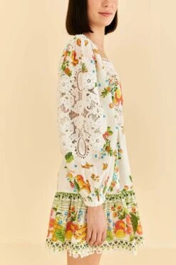 Farm Rio Off-White Tropical Romance Scarf Mini Dress -Farm Rio Fashion Store 309269 03