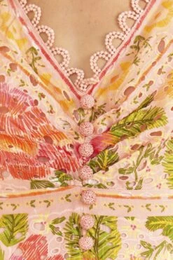 Farm Rio Pink Blooming Floral Midi Dress -Farm Rio Fashion Store 309286 05