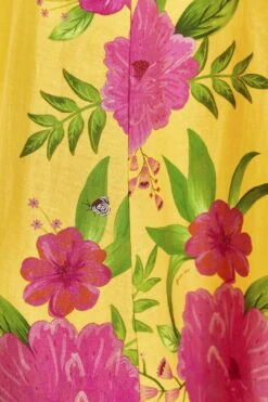 Farm Rio Yellow Romantic Garden Midi Dress -Farm Rio Fashion Store 309298 05