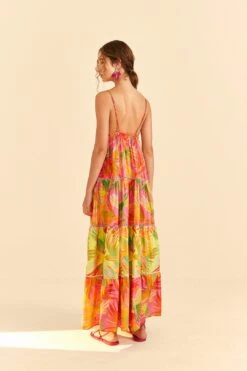 Farm Rio Mixed Painted Birds Maxi Dress -Farm Rio Fashion Store 309301 04