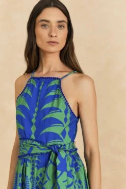 Farm Rio Blue Pineapple Love Organic Cotton Maxi Dress -Farm Rio Fashion Store 309303 03