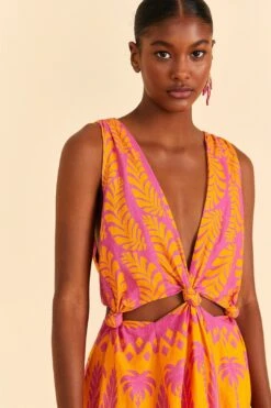 Farm Rio Orange Pineapple Love Mini Dress -Farm Rio Fashion Store 309321 02