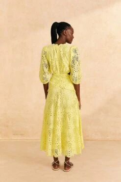 Farm Rio Light Yellow Richelieu Midi Dress 11 Farm Rio Light Yellow Richelieu Midi Dress -Farm Rio Fashion Store 309337 04