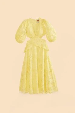 Farm Rio Light Yellow Richelieu Midi Dress 13 Farm Rio Light Yellow Richelieu Midi Dress -Farm Rio Fashion Store 309337 06