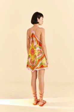 Farm Rio Beach Toucans Scarf Lenzing™ Ecovero™ Viscose Mini Dress -Farm Rio Fashion Store 309339 04