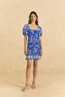 Farm Rio Blue Lace Banana Mini Dress -Farm Rio Fashion Store 309344 02