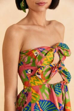 Farm Rio Coral Graphic Macaws Organic Cotton Mini Dress 10 Farm Rio Coral Graphic Macaws Organic Cotton Mini Dress -Farm Rio Fashion Store 309347 03