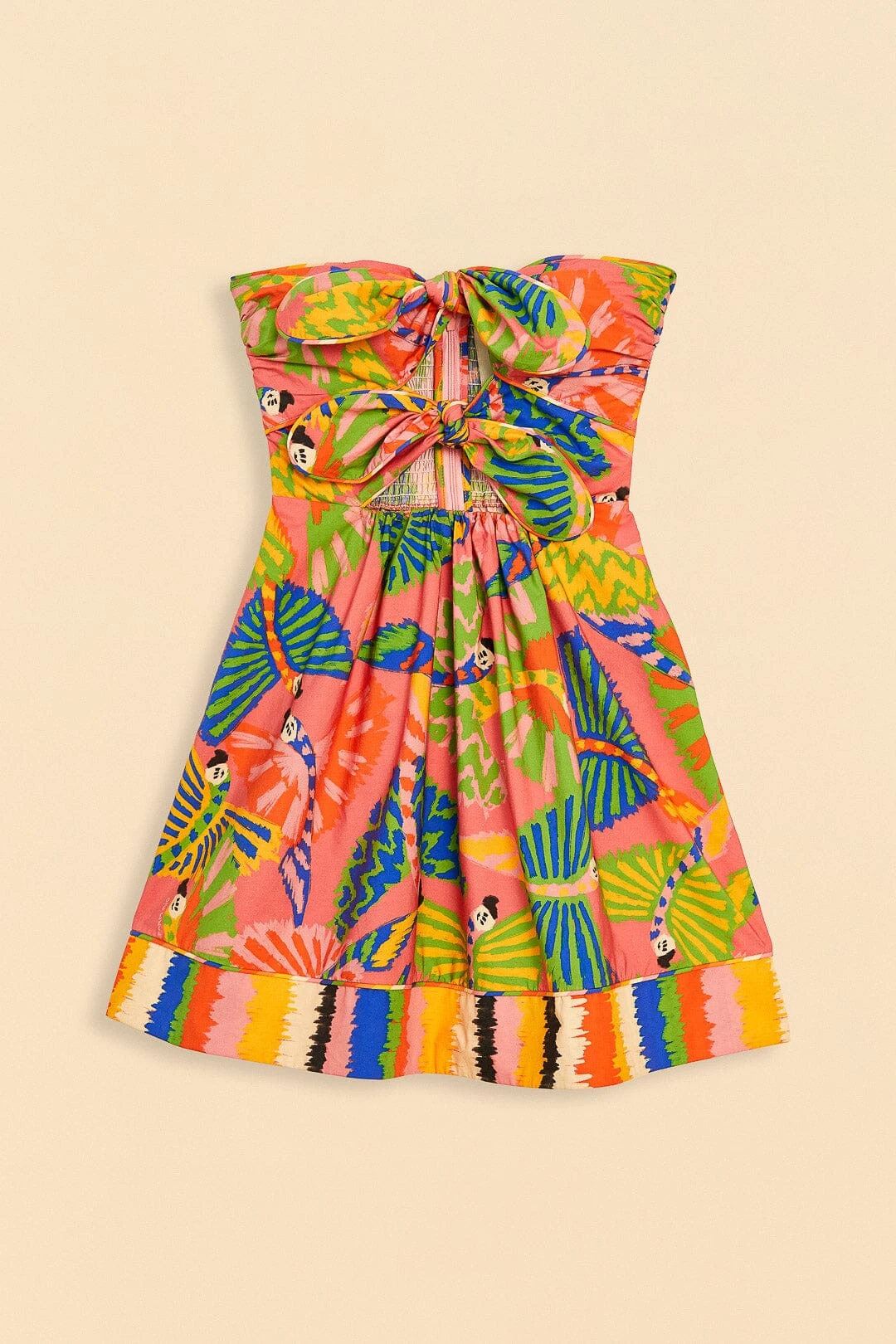 Farm Rio Coral Graphic Macaws Organic Cotton Mini Dress 8 Farm Rio Coral Graphic Macaws Organic Cotton Mini Dress - Image 6