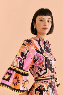 Farm Rio Black Enchanted Nature Mini Dress -Farm Rio Fashion Store 309357 03