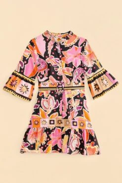 Farm Rio Black Enchanted Nature Mini Dress -Farm Rio Fashion Store 309357 06