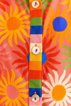 Farm Rio Coral Mixed Graphic Macaws Midi Dress 12 Farm Rio Coral Mixed Graphic Macaws Midi Dress -Farm Rio Fashion Store 309363 05