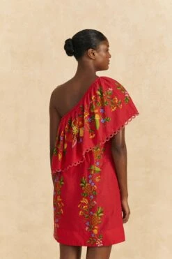 Farm Rio Red Tropical Romance Mini Dress -Farm Rio Fashion Store 309368 04