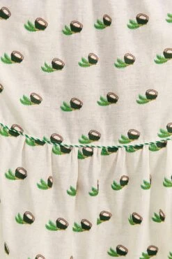 Farm Rio Cross Stitch Coconut Embroidered Midi Dress -Farm Rio Fashion Store 309371 05