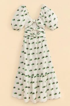 Farm Rio Cross Stitch Coconut Embroidered Midi Dress -Farm Rio Fashion Store 309371 06