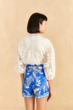 Farm Rio Blue Lace Banana Shorts -Farm Rio Fashion Store 309373 04