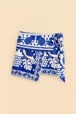 Farm Rio Navy Blue Jungle Scarf Mini Skirt -Farm Rio Fashion Store 309382 06