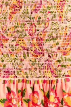 Farm Rio Pink Painted Bananas Smocked Mini Skirt -Farm Rio Fashion Store 309383 05