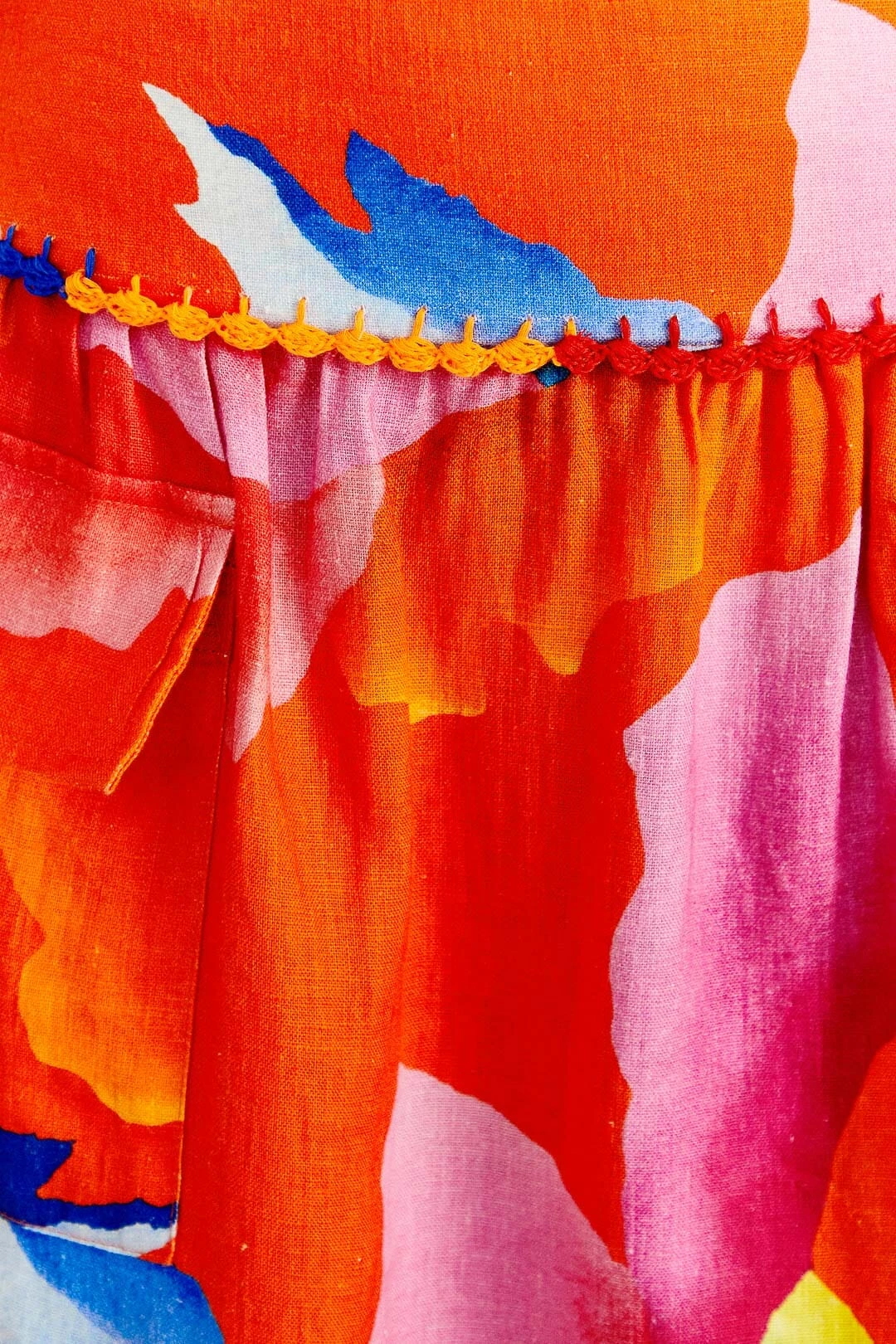 Farm Rio Red Ombre Chita Midi Skirt 7 Farm Rio Red Ombre Chita Midi Skirt - Image 5