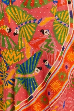Farm Rio Coral Mixed Graphic Macaws Midi Skirt -Farm Rio Fashion Store 309396 05