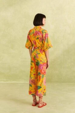 Farm Rio Yellow Macaw Bloom Pants -Farm Rio Fashion Store 309404 04