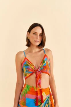 Farm Rio Painted Birds Scarf Top