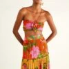 Farm Rio Orange Romantic Garden Crop Top -Farm Rio Fashion Store 309410 01