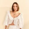 Farm Rio Off-White Lace Crop Top -Farm Rio Fashion Store 309426 01