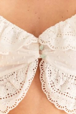 Farm Rio Off-White Lace Crop Top -Farm Rio Fashion Store 309426 05