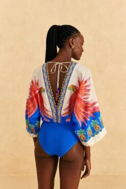 Farm Rio Off-White Vivid Garden Bodysuit -Farm Rio Fashion Store 309429 03