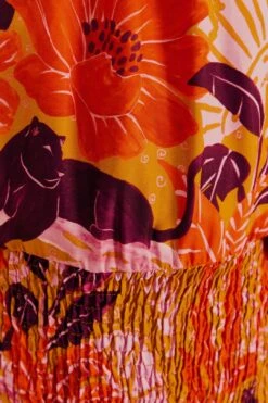 Farm Rio Beige Jungle Panther Lenzing™ Ecovero™ Viscose Mini Dress -Farm Rio Fashion Store 309469 05