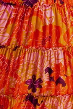 Farm Rio Beige Jungle Panther Lenzing™ Ecovero™ Viscose Maxi Dress -Farm Rio Fashion Store 309482 05