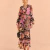 Farm Rio Black Enchanted Nature Midi Dress -Farm Rio Fashion Store 309488 01