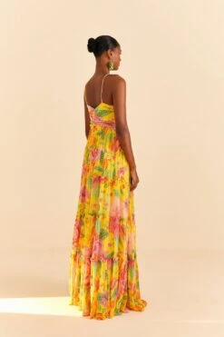 Farm Rio Yellow Macaw Bloom Maxi Dress 11 Farm Rio Yellow Macaw Bloom Maxi Dress -Farm Rio Fashion Store 309490 04