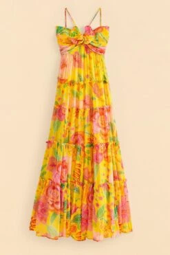 Farm Rio Yellow Macaw Bloom Maxi Dress 13 Farm Rio Yellow Macaw Bloom Maxi Dress -Farm Rio Fashion Store 309490 06