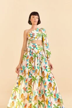 Farm Rio Tropical Paradise One Shoulder Midi Dress 8 Farm Rio Tropical Paradise One Shoulder Midi Dress -Farm Rio Fashion Store 309497 02