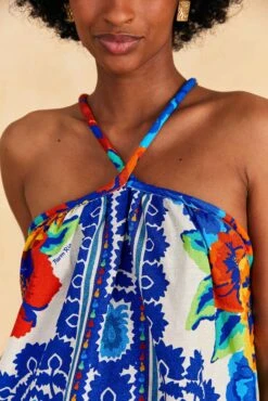 Farm Rio Off-White Flower Tapestry Blouse -Farm Rio Fashion Store 309502 03