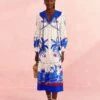 Farm Rio Off-White Jungle Chic Midi Dress -Farm Rio Fashion Store 309509 01
