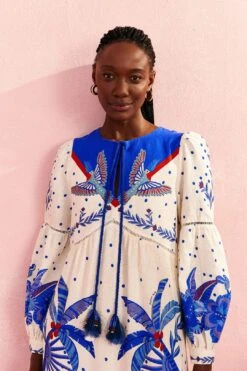 Farm Rio Off-White Jungle Chic Midi Dress 10 Farm Rio Off-White Jungle Chic Midi Dress -Farm Rio Fashion Store 309509 03