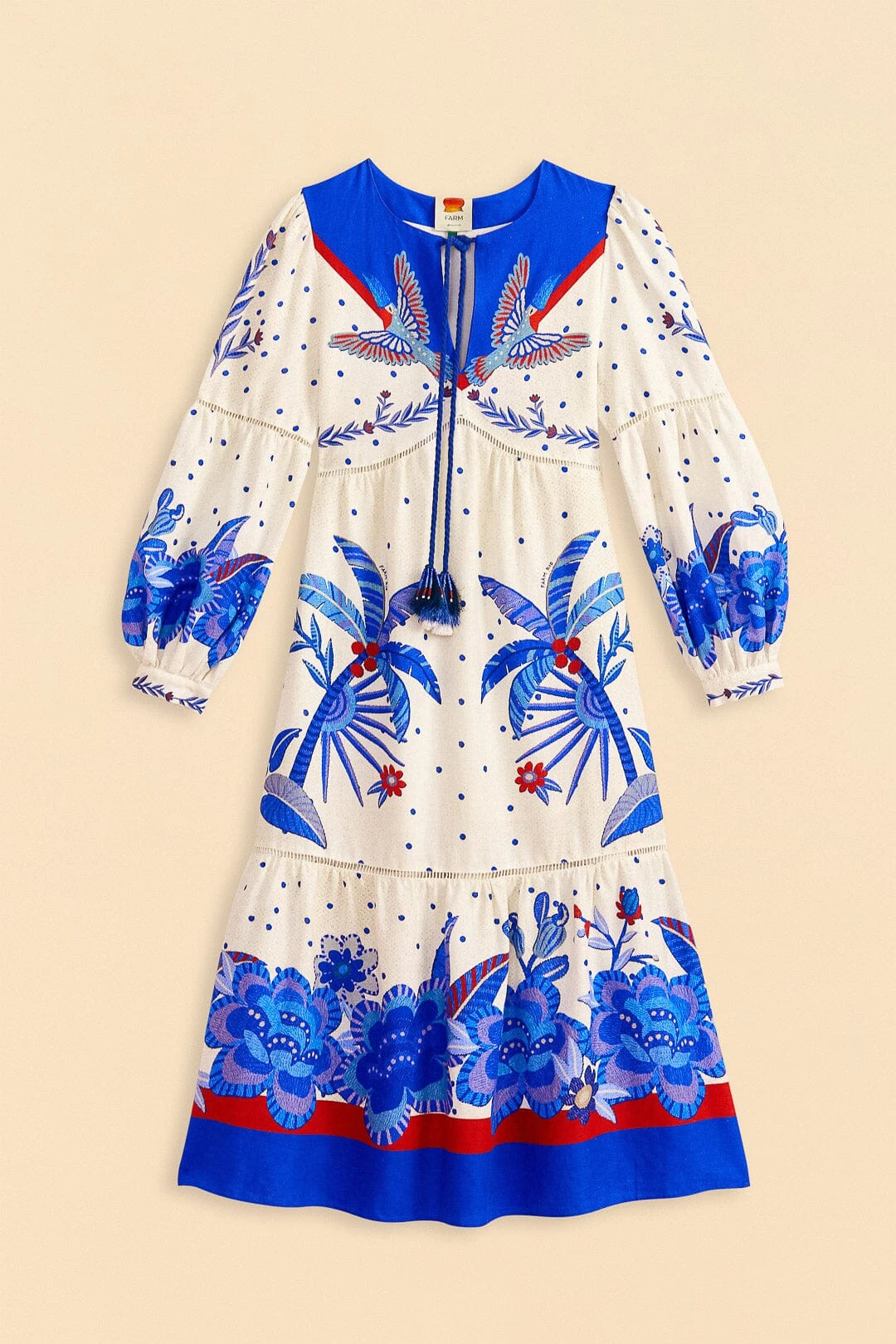 Farm Rio Off-White Jungle Chic Midi Dress 8 Farm Rio Off-White Jungle Chic Midi Dress - Image 6