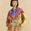 Farm Rio Mixed Painted Birds Windbreaker -Farm Rio Fashion Store 309516 01