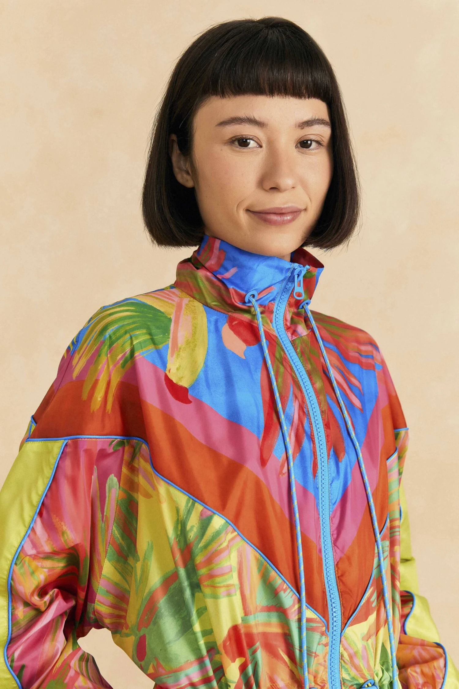 Farm Rio Mixed Painted Birds Windbreaker 4 Farm Rio Mixed Painted Birds Windbreaker - Image 2