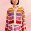 Farm Rio Mixed Crochet Stripes Shirt -Farm Rio Fashion Store 309541 01
