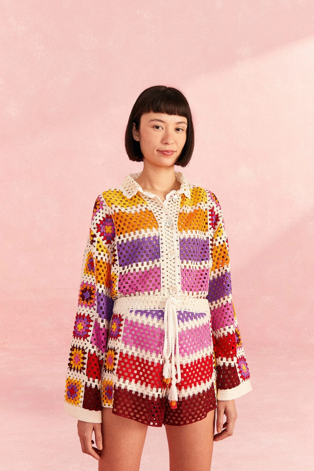 Farm Rio Mixed Crochet Stripes Shorts 4 Farm Rio Mixed Crochet Stripes Shorts - Image 2