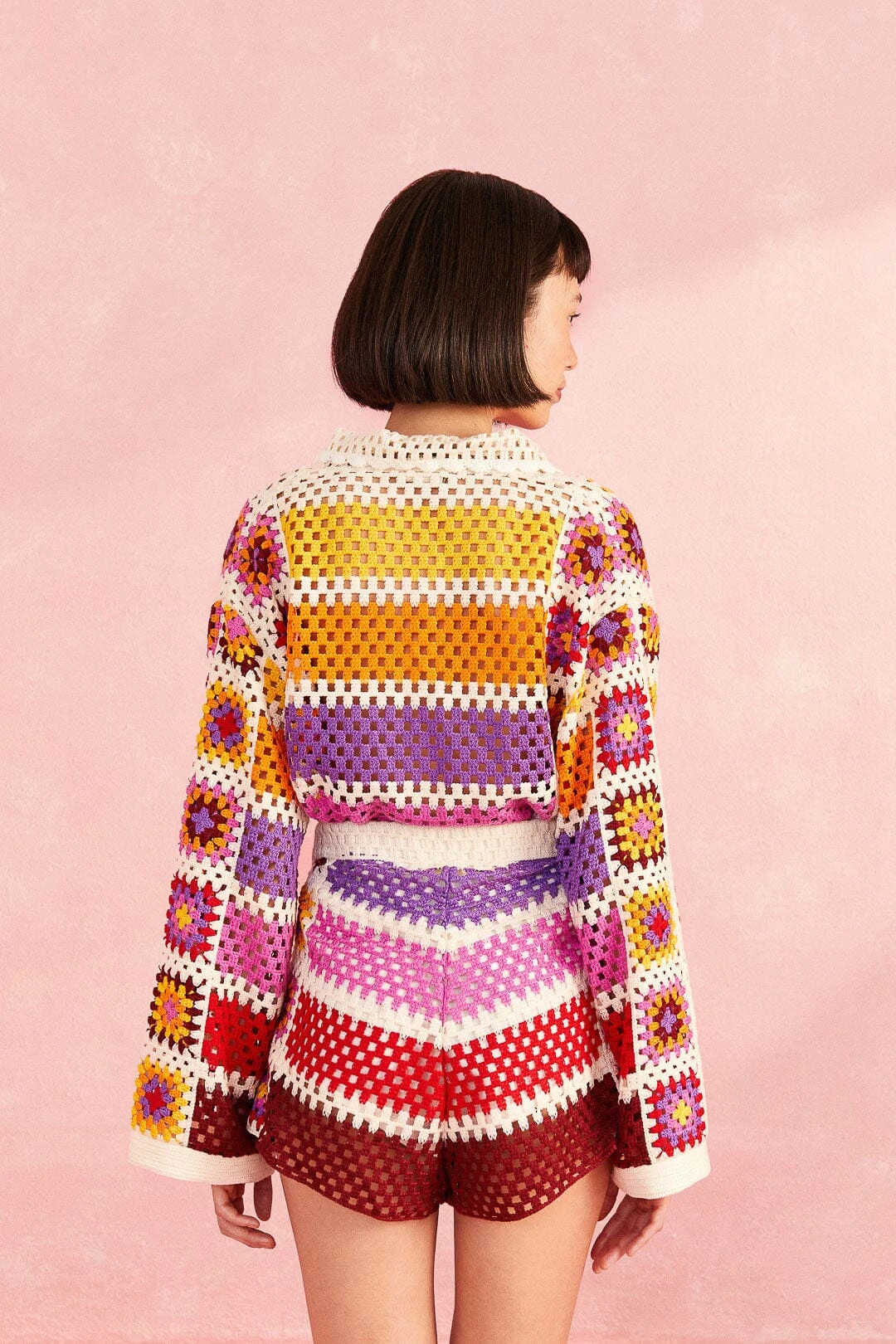 Farm Rio Mixed Crochet Stripes Shorts 6 Farm Rio Mixed Crochet Stripes Shorts - Image 4