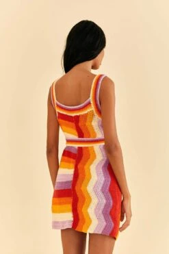 Farm Rio Multi Stripes Crochet Dress -Farm Rio Fashion Store 309551 04