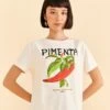 Farm Rio Off-White Peppers Organic Cotton T-shirt -Farm Rio Fashion Store 309585 01
