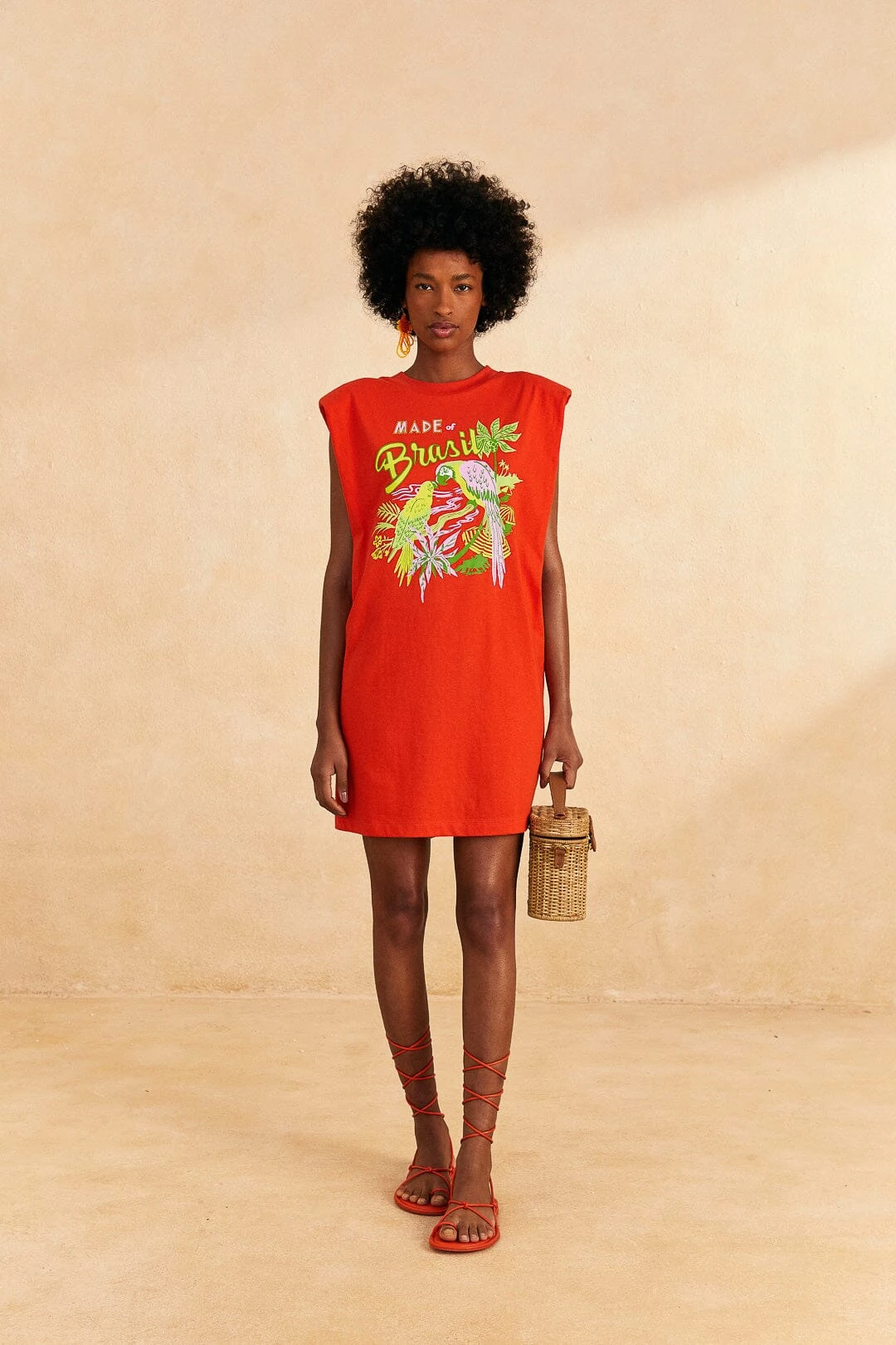 Farm Rio Red Brasil Mini T-Shirt Dress 4 Farm Rio Red Brasil Mini T-Shirt Dress - Image 2