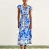 Farm Rio Blue Lace Banana Midi Dress -Farm Rio Fashion Store 309601 01