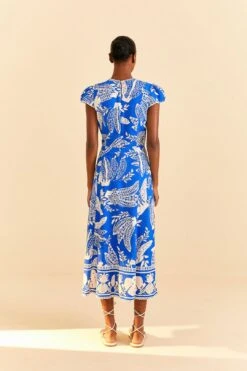 Farm Rio Blue Lace Banana Midi Dress -Farm Rio Fashion Store 309601 03